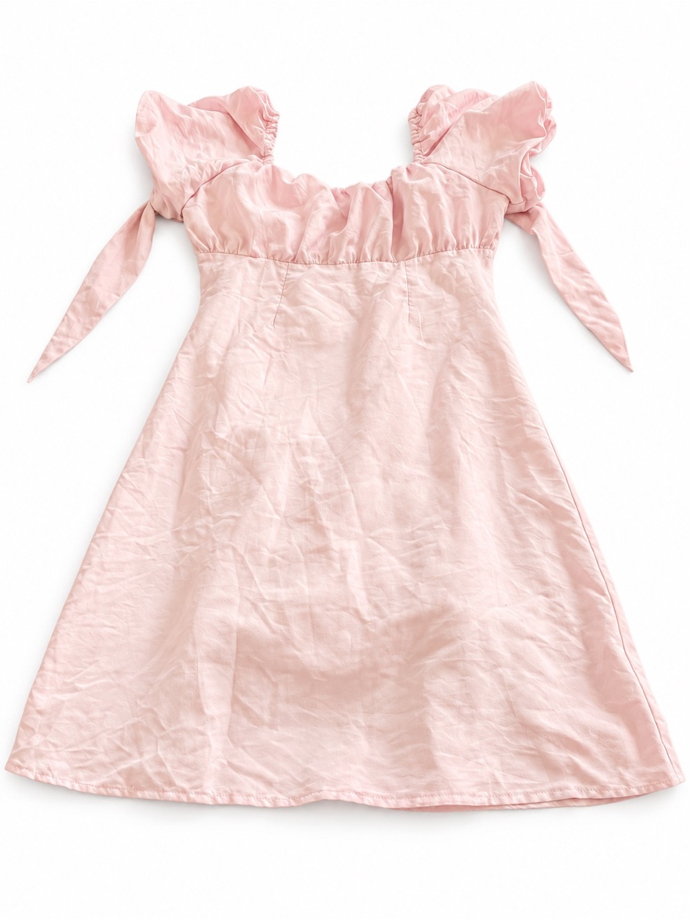 GB girls Light Pink Ruffle-Shoulder Casual Dress